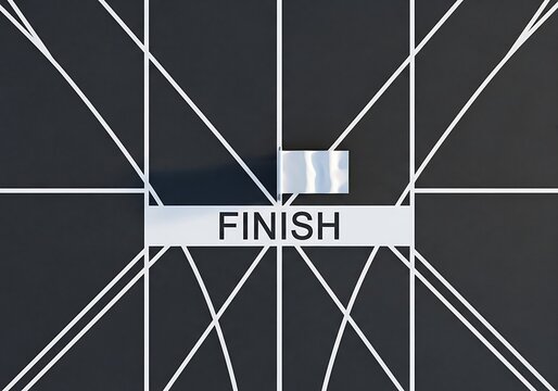Finish Line Crossed in Modern Track and Field Event.