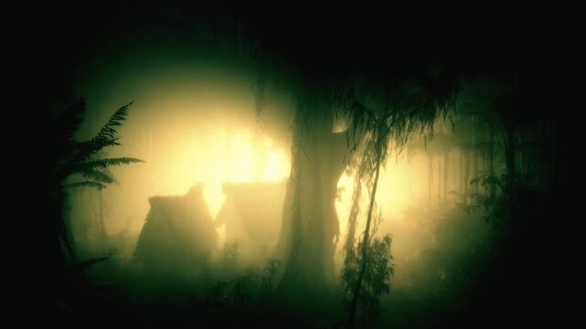 Cabin Rain In Forest 05