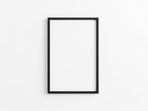A simple yet elegant black frame with a stark white background