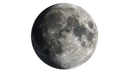 Fototapeta premium Highly detailed realistic full moon in high resolution showing grey surface craters and textures bright illumination and night sky