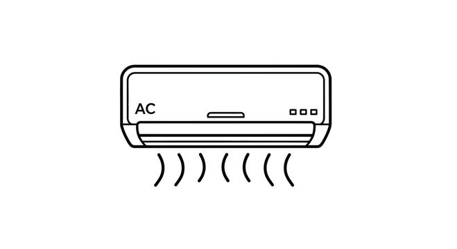 Air Conditioner Icon with Cool Air Flowing Down