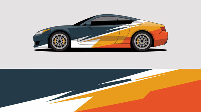 Modern sports car side view.