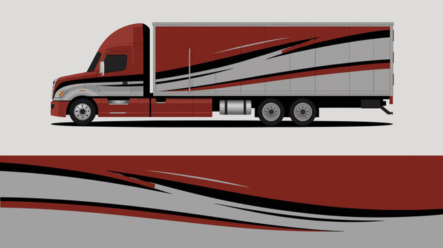 Semi Truck Trailer Vehicle Transport.