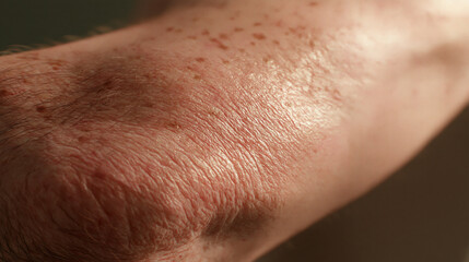 Fototapeta premium Close-Up of Skin Texture and Freckles: Dermatology Insights on the Human Body