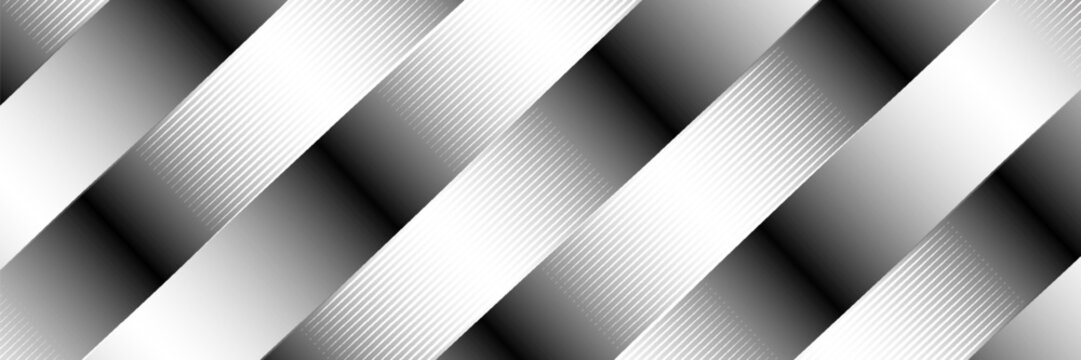 Black and white striped halftone gradient. Fading line gradation background. Repeating strip pattern backdrop. Parallel lines wallpaper for overlay, print, cover. Vector Doppler effect concept