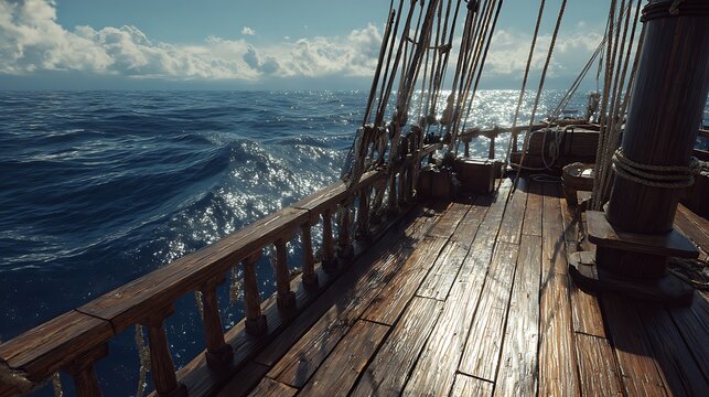 Symmetrical View of Ship Deck / 船の甲板からの対称的な景色