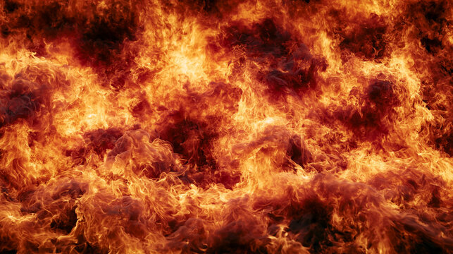 Intense Flames and Heat: Captivating Fire Background with Vibrant Orange and Red Hues