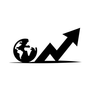 Progress diagram in the form of a globe and arrow