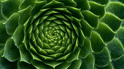 Obraz premium Close-Up of Vibrant Green Succulent Plant: Spiral Pattern and Symmetrical Leaves Texture for Eco-Friendly Botanical Décor