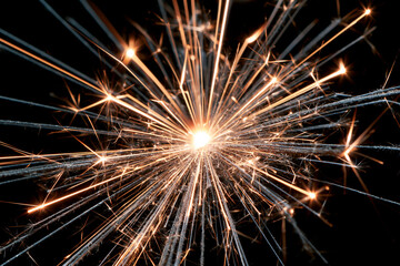 Fototapeta premium Sparkler Fireworks Celebration: Illuminate Your Festive Night with Vibrant Pyrotechnic Magic