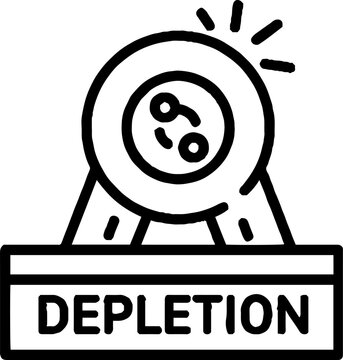Resource depletion concept icon with magnifying glass