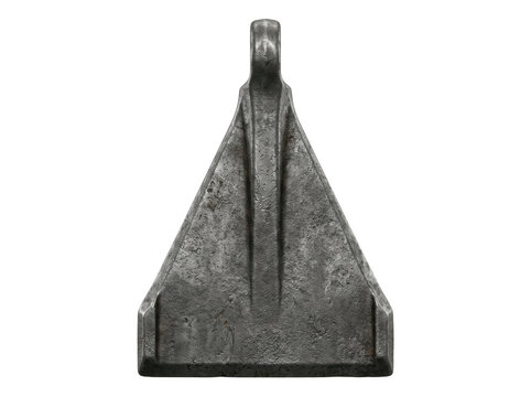 Industrial Triangular Metal Wedge Component - Heavy Duty Structural Hardware Part for Machinery and Construction Mockup Isolated on White Background
