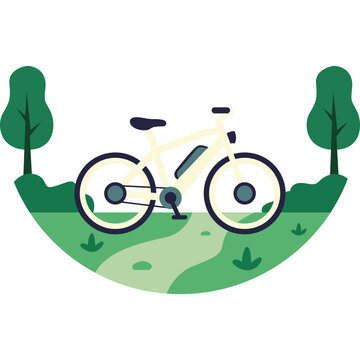 Electric Bicycle in Nature Park