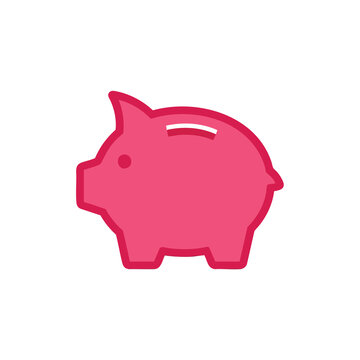 Pink Piggy Bank Icon for Savings and Financial Planning.