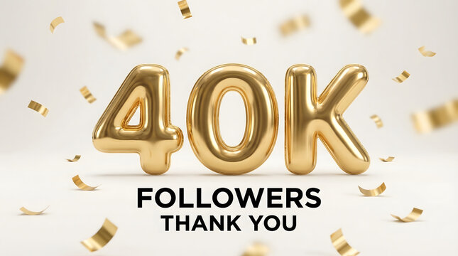 Golden 40k followers celebration with confetti