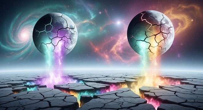 Abstract spheres cracking cosmic background