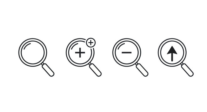 Magnifying glass icons for search and analysis