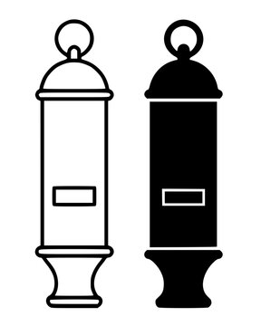 Colliery whistle minimalist icon in outline and silhouette design
