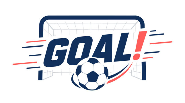 Soccer Goal With Ball In Action.