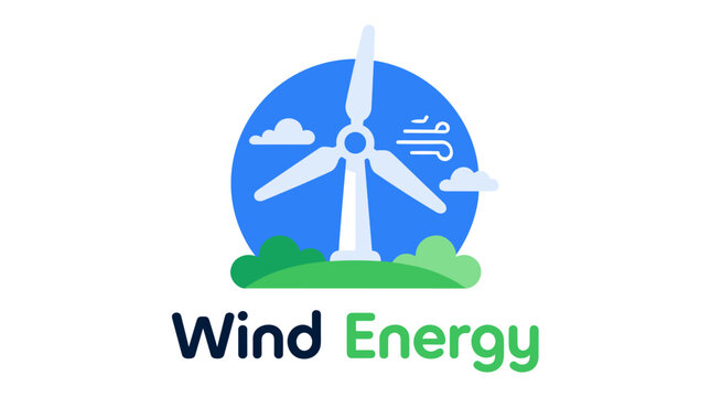 Wind Turbine Icon Representing Renewable Wind Energy Power.