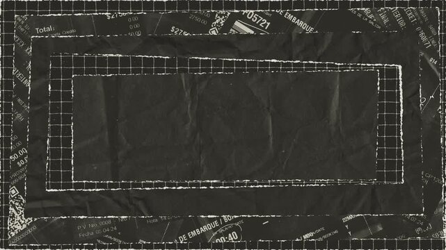Ripped paper frames layered over dark grid patterns creating a stylish cinematic motion graphic for modern creative design projects