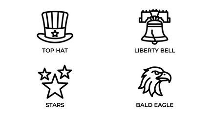 Fototapeta premium American patriotic symbols icons