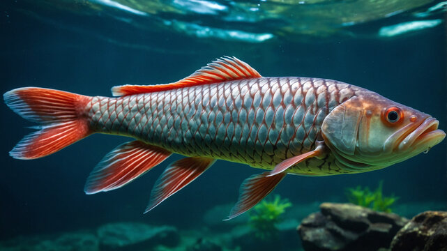 tropical fish swimming in aquarium