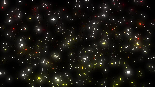 Blue galaxy universe night sky with shining stars and falling snowflakes, winter Christmas celebration decoration, sparkling particle 4K gradient special effects motion fantasy background video materi
