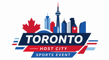 Fototapeta premium Toronto Host City Sports Event Logo Emblem.
