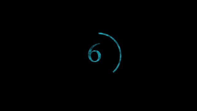 Teal Textured Number 8 with Curved Line on Black Background eight digit