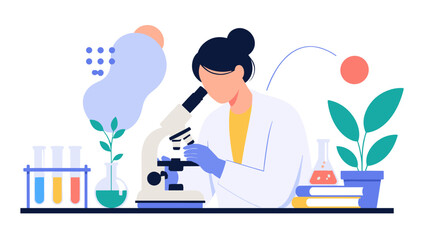 Fototapeta premium Research Scientist Using Microscope In Laboratory.