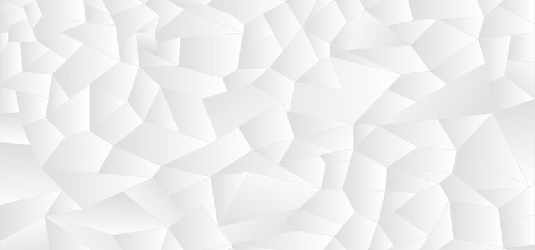 Abstract White Geometric Low Poly Texture for Modern Technology Presentation and 3D Backdrop