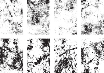 Naklejka premium Set of eight abstract grunge background textures for distressed design elements 