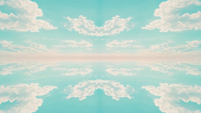 Symmetrical view of clouds against a blue sky