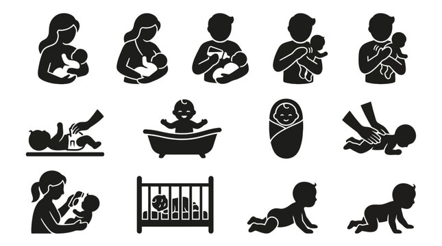  mother holding baby silhouette  breastfeeding pose silhouette  bottle feeding silhouette  diaper changing silhouette  baby bathing silhouette  burping baby silhouette  baby sleeping in crib silhouett