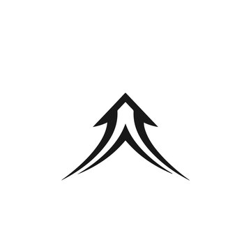 Stylized mountain peak emblem with three sweeping arches