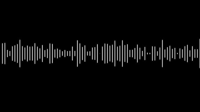 4k abstract music sound wave or audio wavefrom isolated on black background. Audio waveform with frequency animated lines.
Abstract sound wave. audio waves rhythm isolated on black background.