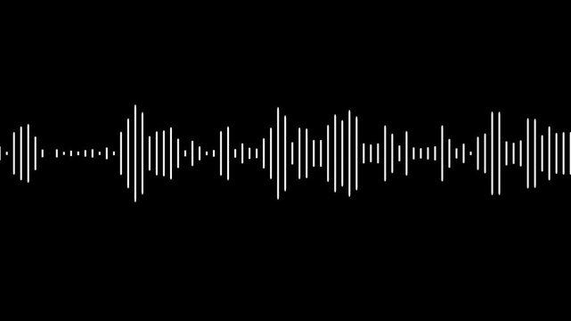 4k abstract music sound wave or audio wavefrom isolated on black background. Audio waveform with frequency animated lines.
Abstract sound wave. audio waves rhythm isolated on black background.