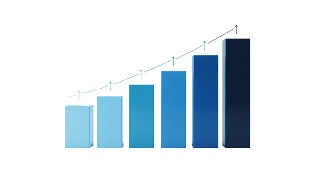 Progressive bar chart showing growth and increase in dark blue color Vector