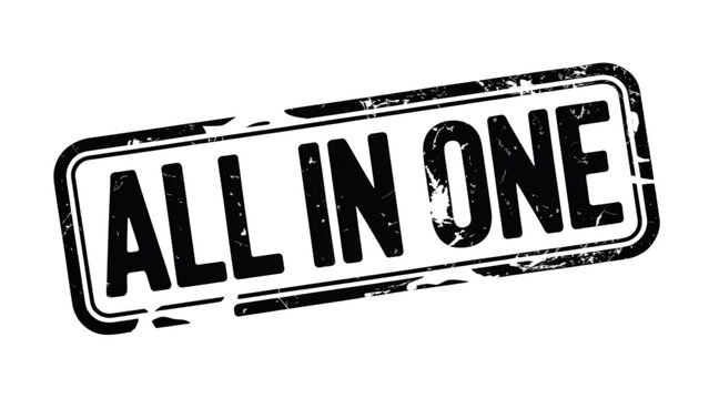 Bold all in one text badge with grunge effect Vector