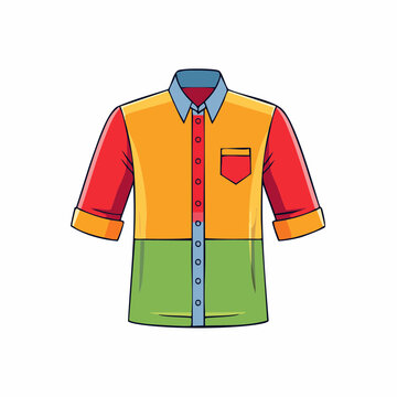 Colorful Cartoon Button-Up Shirt