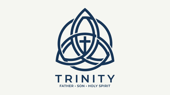 Trinity symbol on Sunday represents holy spirituality and faith icons