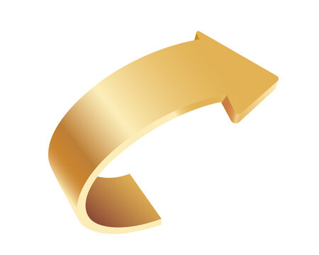 gold arrow on transparent background for advertising design