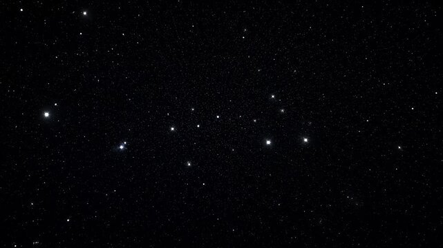 Twinkling bright stars in a dark night sky with cosmic atmosphere and celestial movement.