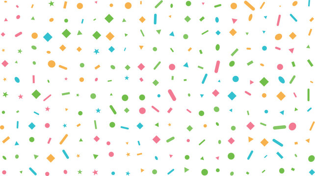 Colorful geometric shapes pattern confetti style background