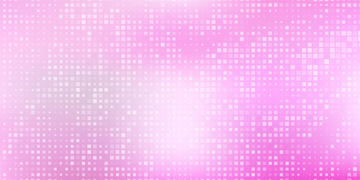 Shining pink disco party pattern background. Iridescent rose sequin mosaic texture. Abstract sparkling halftone wallpaper. Pop up comic glowing glitter backdrop. Retro vector design template