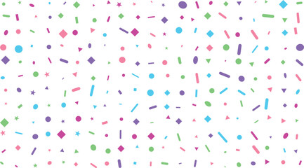 Fototapeta premium Colorful confetti scatter pattern on white background festive celebration design