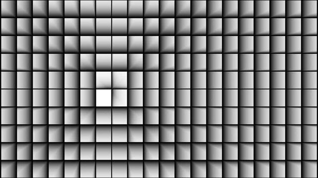 Abstract Metallic Square Grid Pattern Background with Gradient Light and Shadow Effect