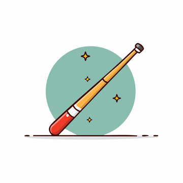 Cartoon Billiard Pool Cue Stick