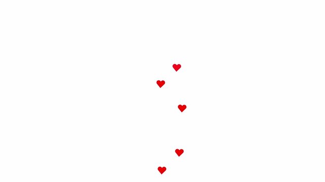 Social media Live style animated heart on white screen alpha channel included. 